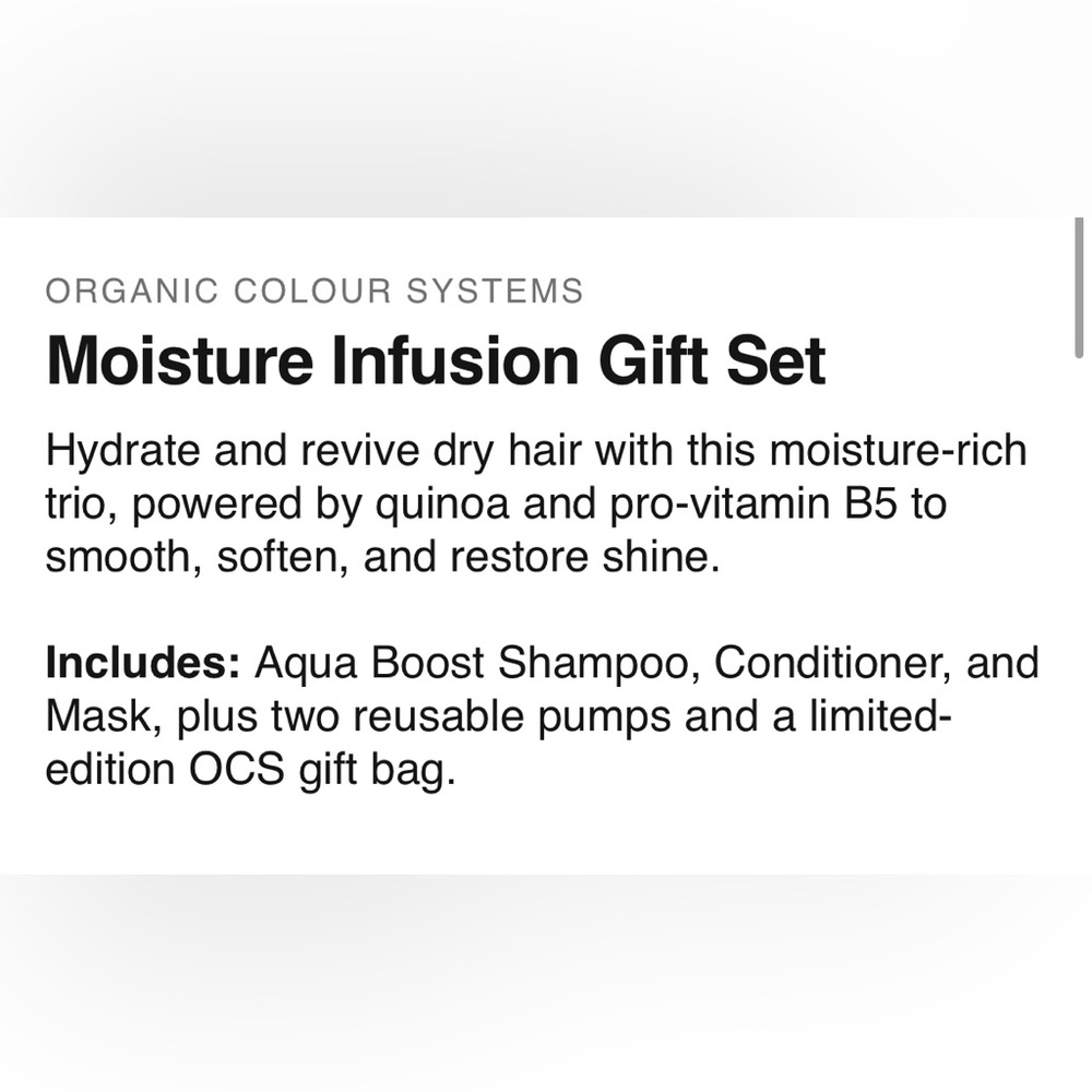 Organic Colour Systems Moisture Infusion Gift Set - Picture 3 of 10